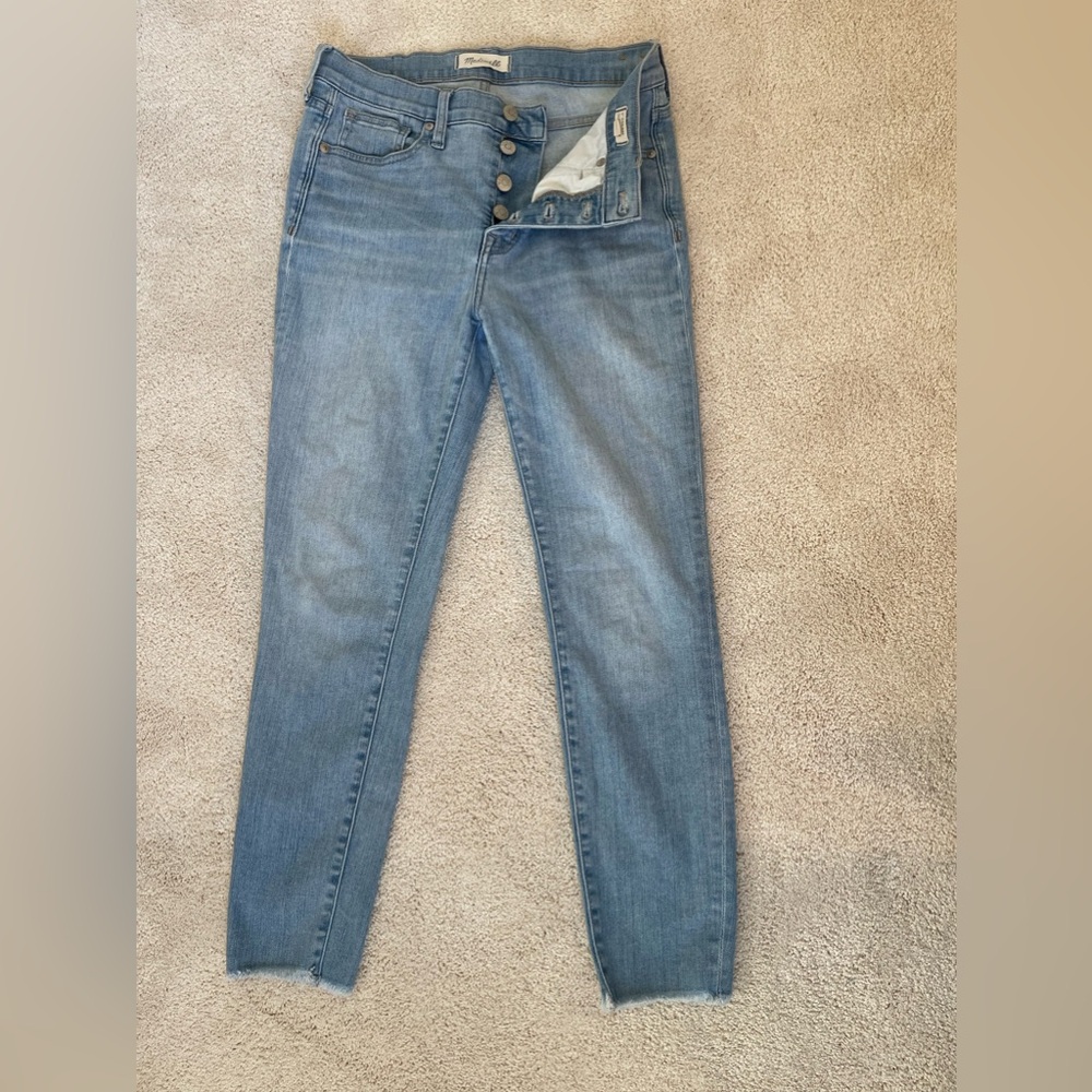 Madewell Womens Jeans 9” High Rise Skinny Crop Button Fly Size 28